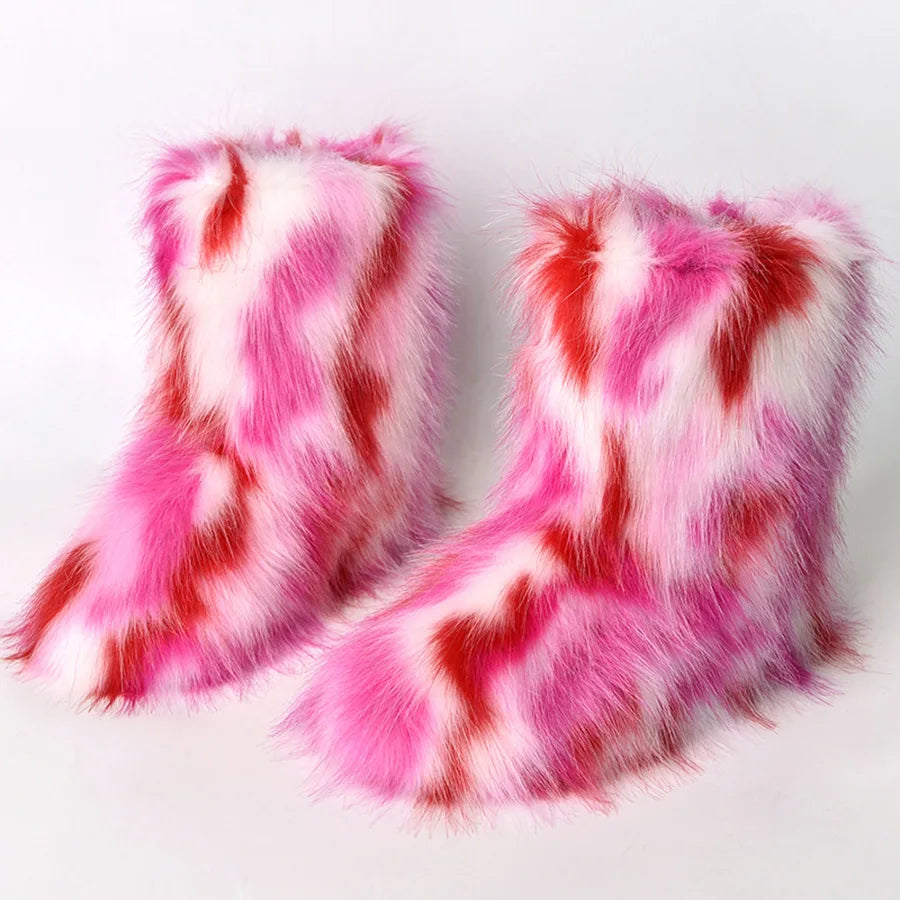 Kaleido Fuzzy Fur Boots