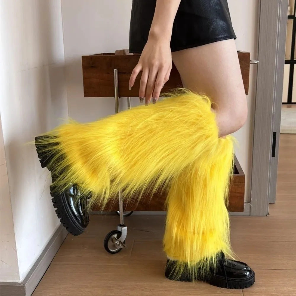 Kaleido Fuzzy Leg Warmers
