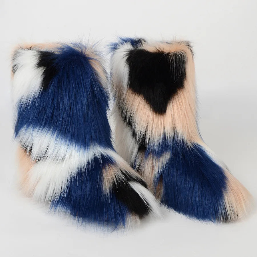 Kaleido Fuzzy Fur Boots