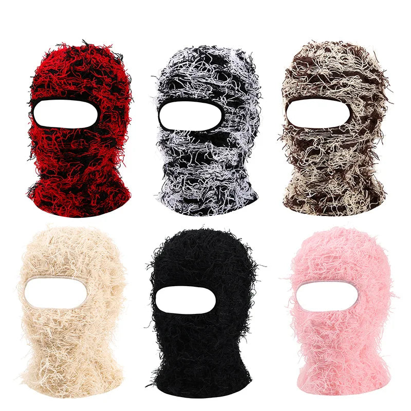 Kaleido Distressed Knit Balaclava