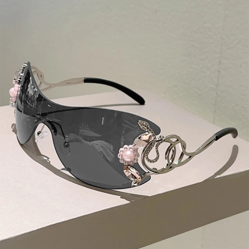 Kaleido Rhinestone Rimless Shades