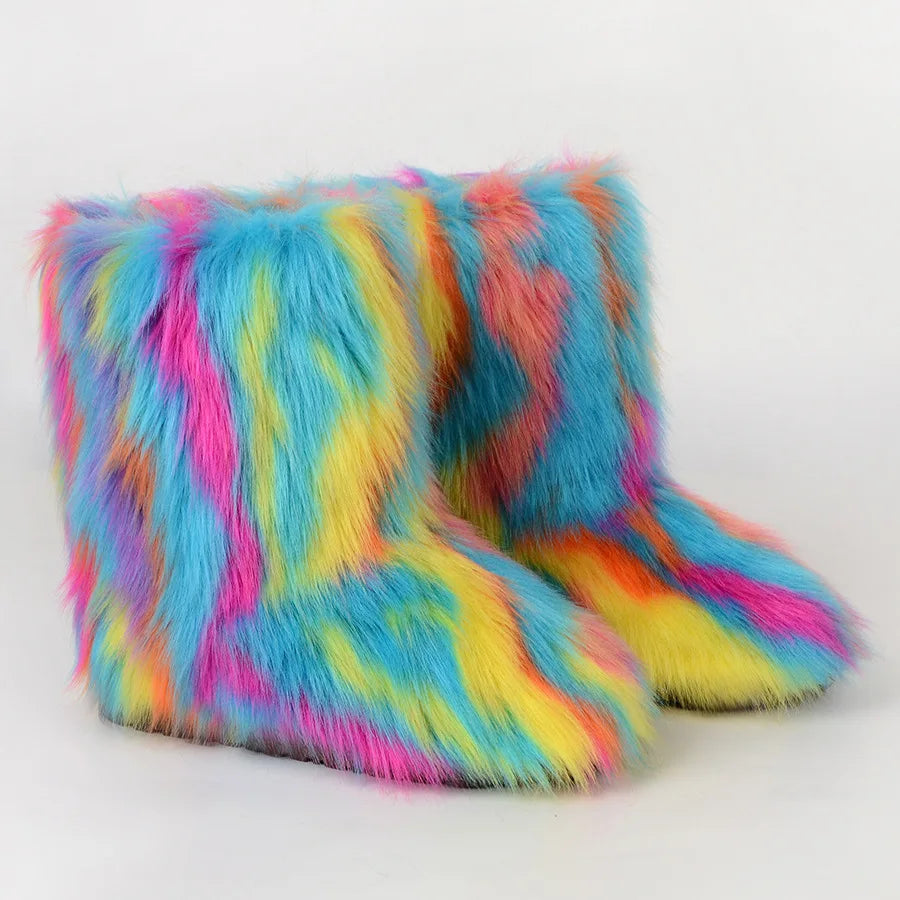 Kaleido Fuzzy Fur Boots