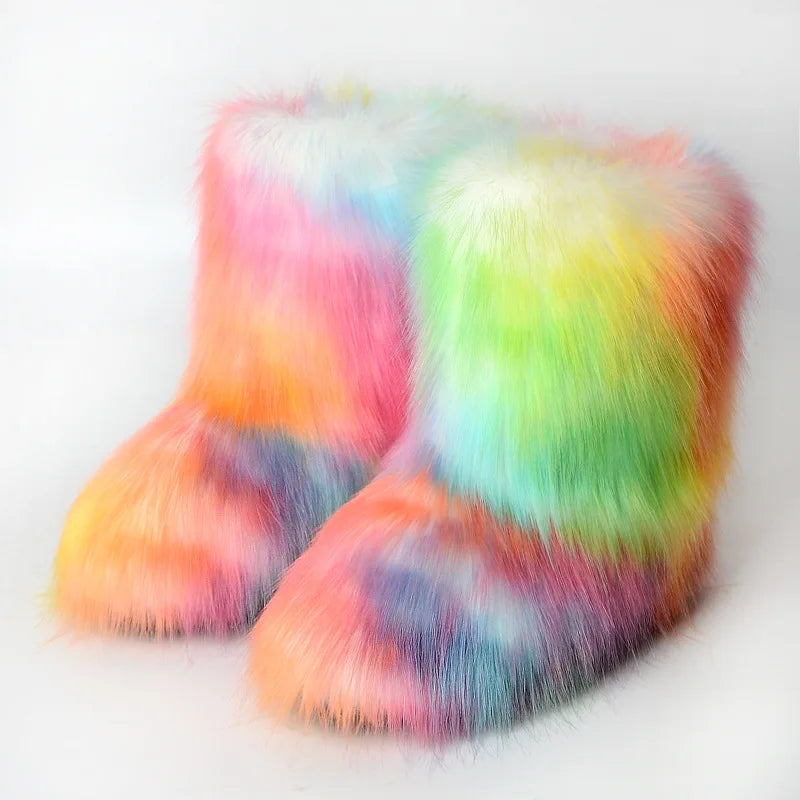 Kaleido Fuzzy Fur Boots