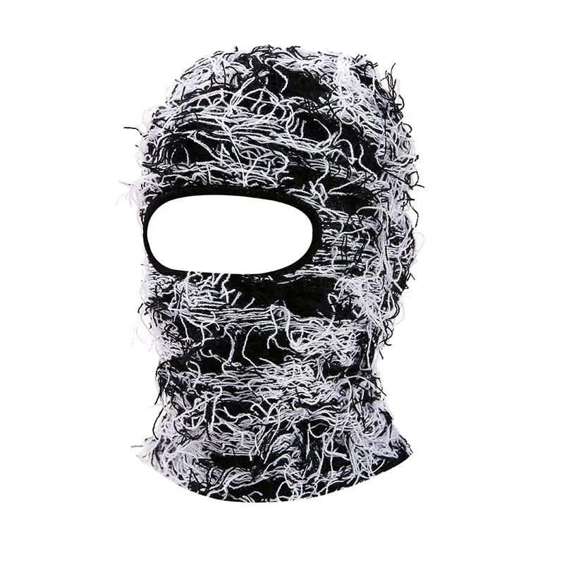 Kaleido Distressed Knit Balaclava