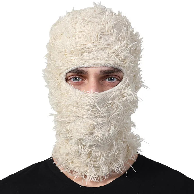 Kaleido Distressed Knit Balaclava