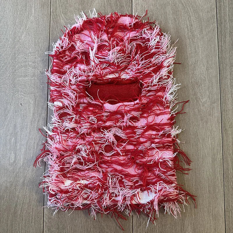 Kaleido Distressed Knit Balaclava